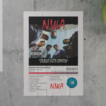 N.W.A. STRAIGHT OUTTA COMPTON Album Poster