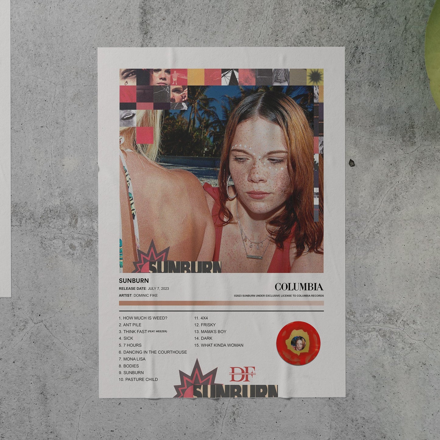 Dominic Fike SUNBURN Album Poster