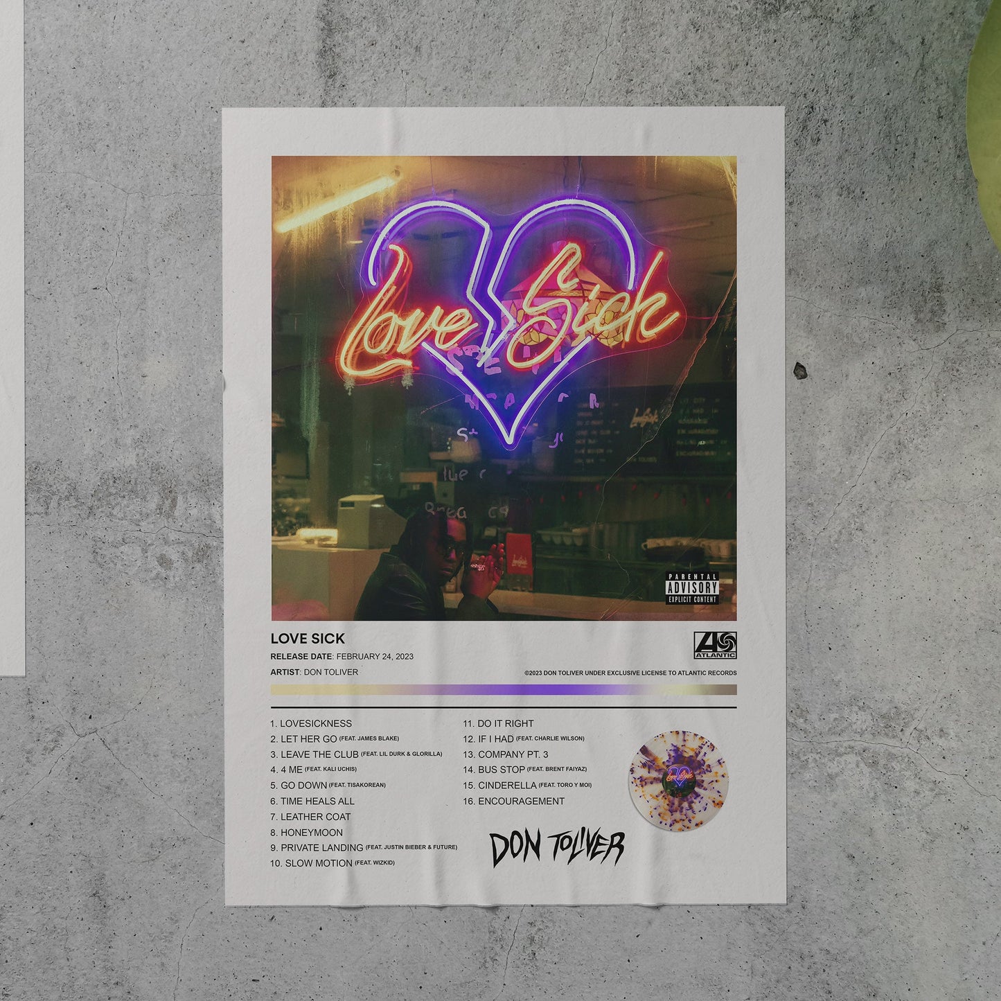 Don Toliver LOVE SICK Album Poster