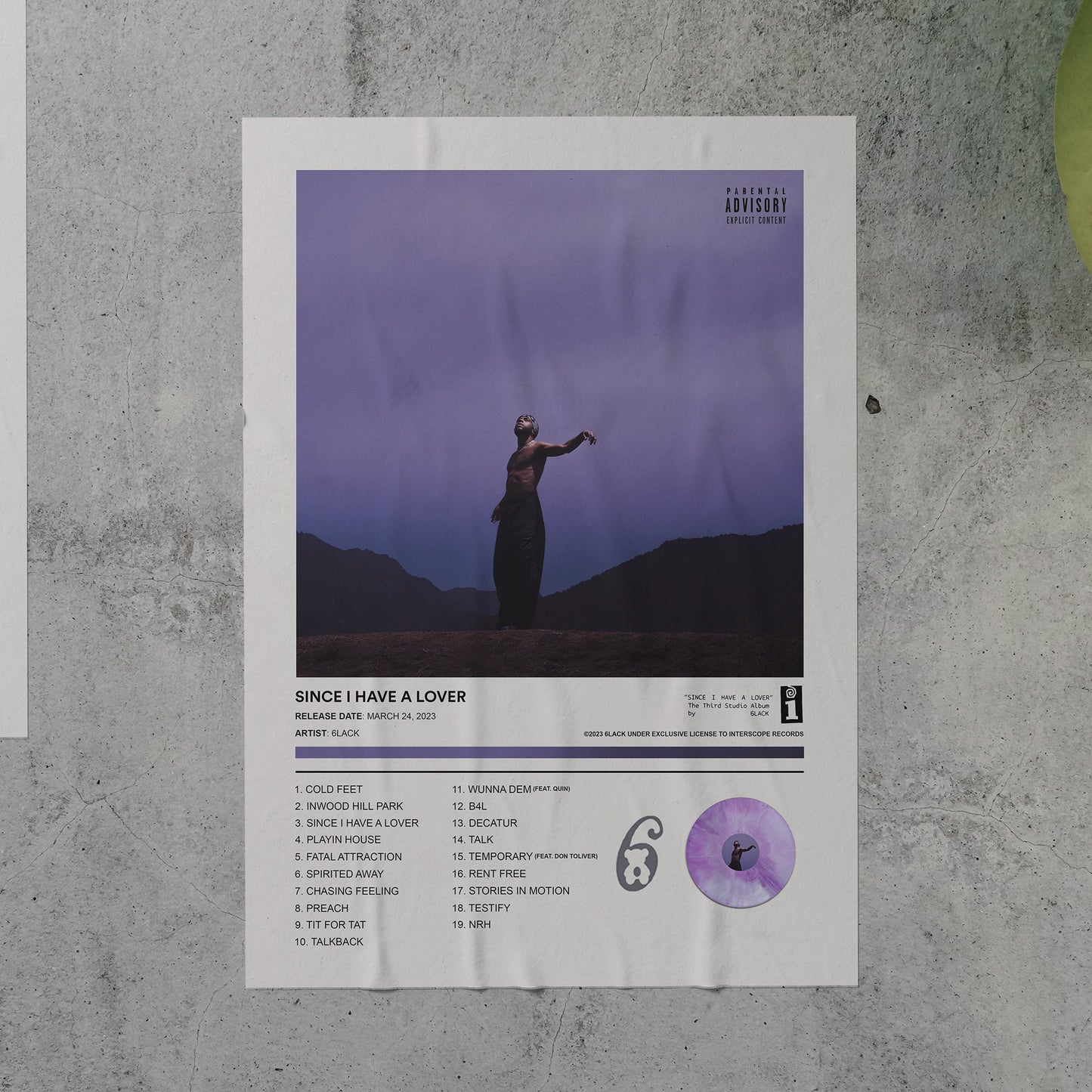 6LACK SINCE I HAVE A LOVER Album Poster