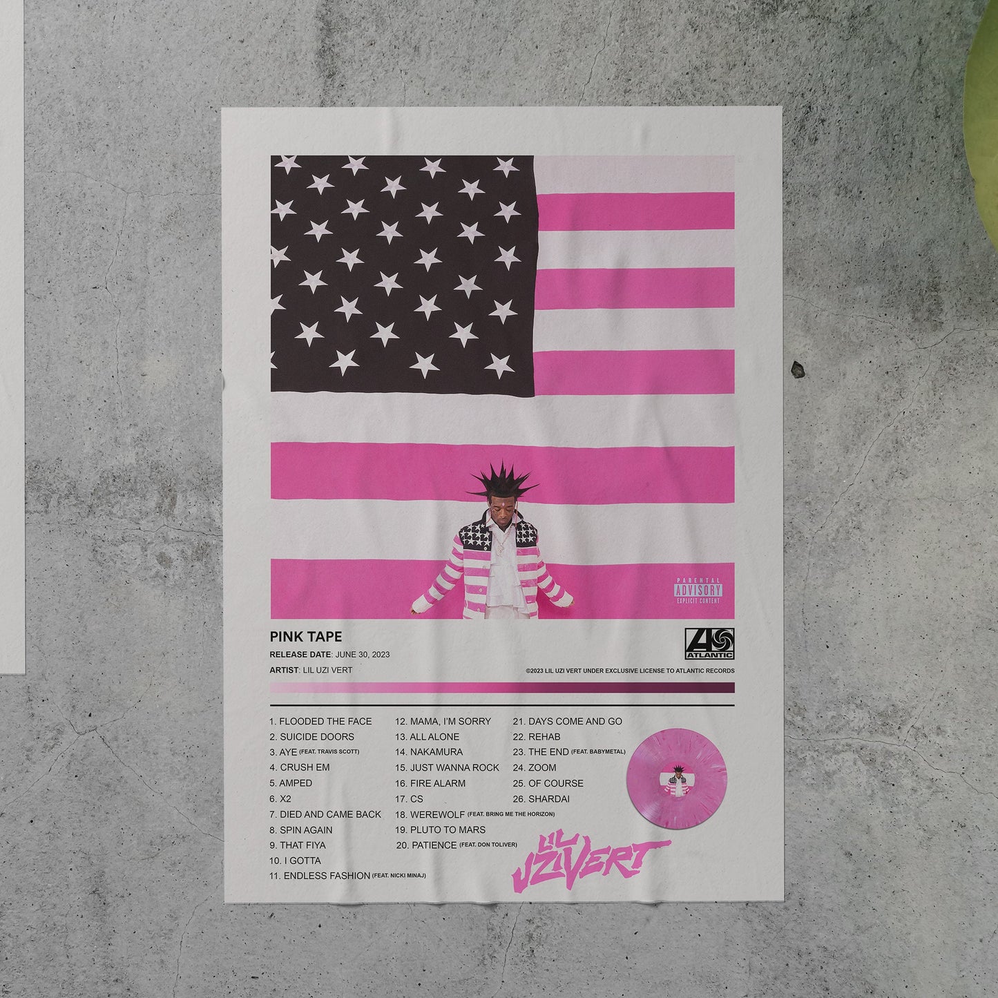 Lil Uzi Vert PINK TAPE Album Poster
