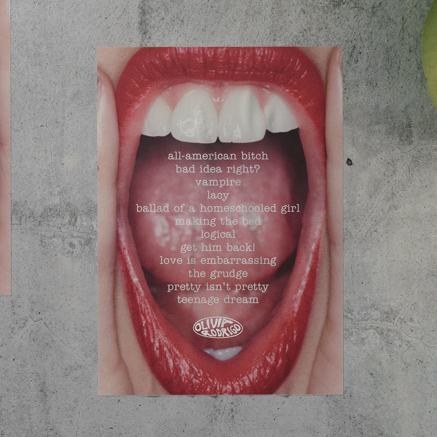 Olivia Rodrigo GUTS Tracklist Poster