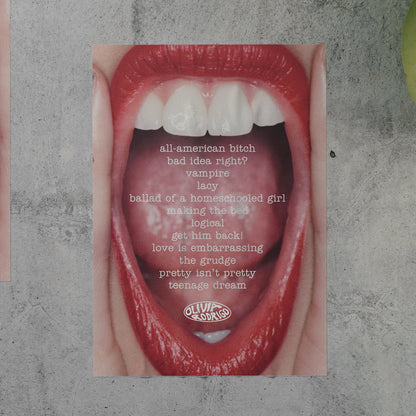 Olivia Rodrigo GUTS Tracklist Poster
