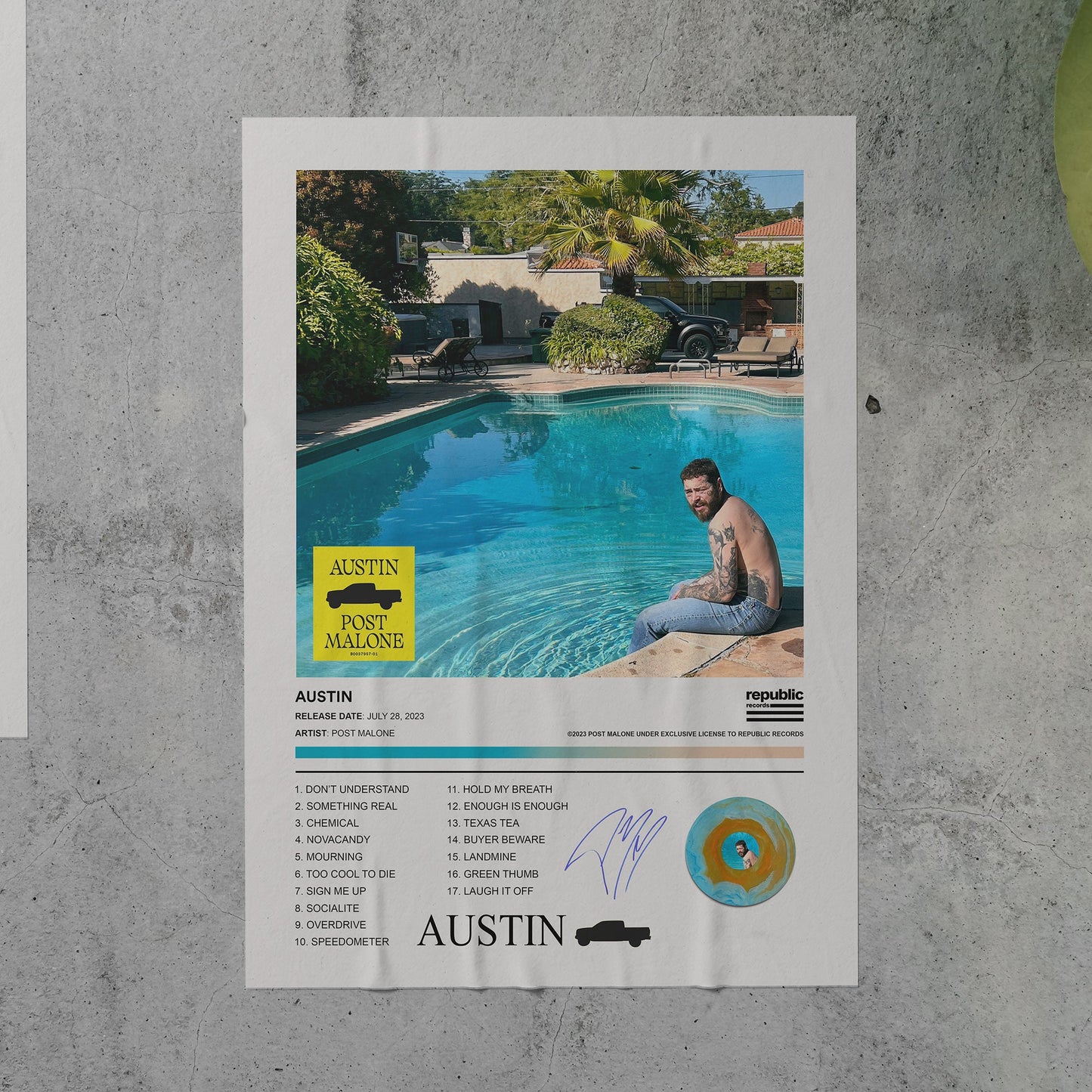 Post Malone AUSTIN Album Poster