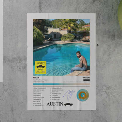 Post Malone AUSTIN Album Poster