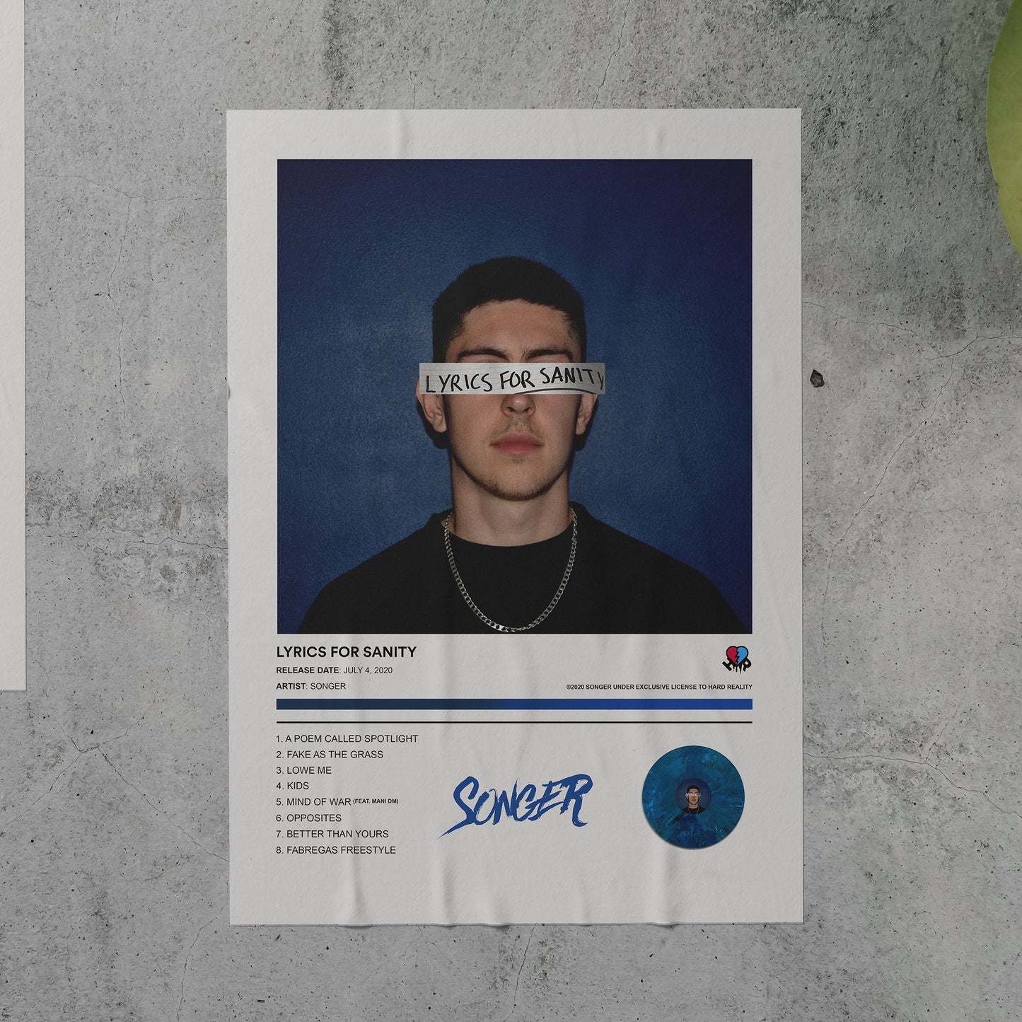 Songer LYRICS FOR SANITY Album Poster