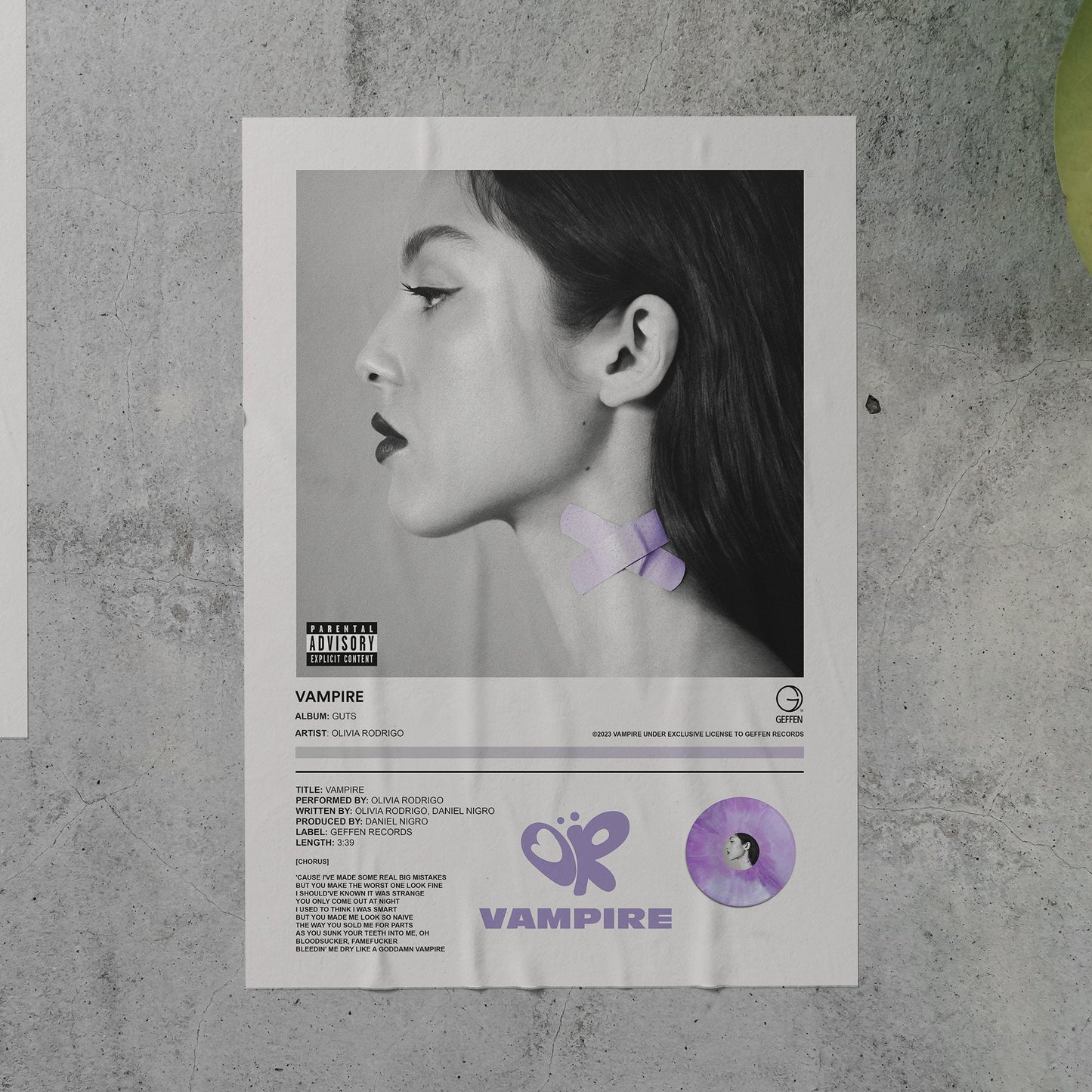 Olivia Rodrigo VAMPIRE Poster