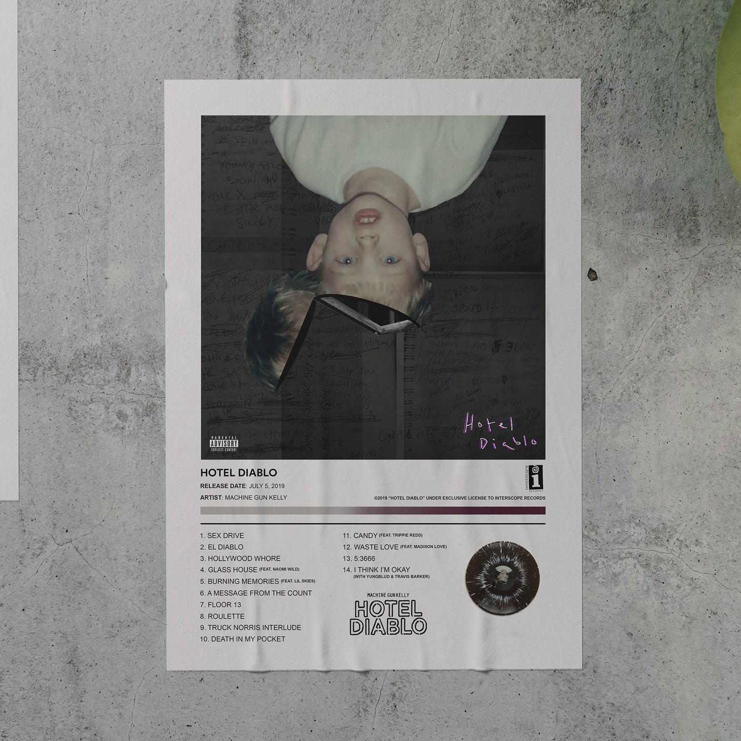 Machine Gun Kelly HOTEL DIABLO Album Poster