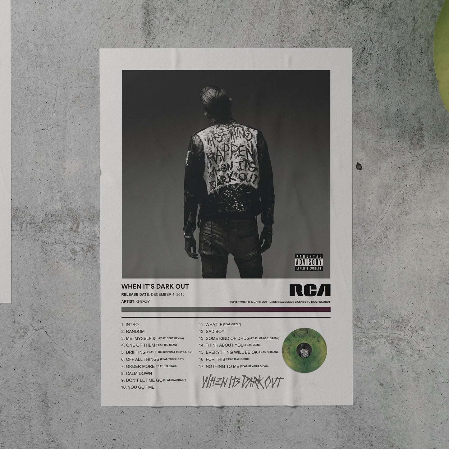 G-Eazy WHEN IT'S DARK OUT Album Poster