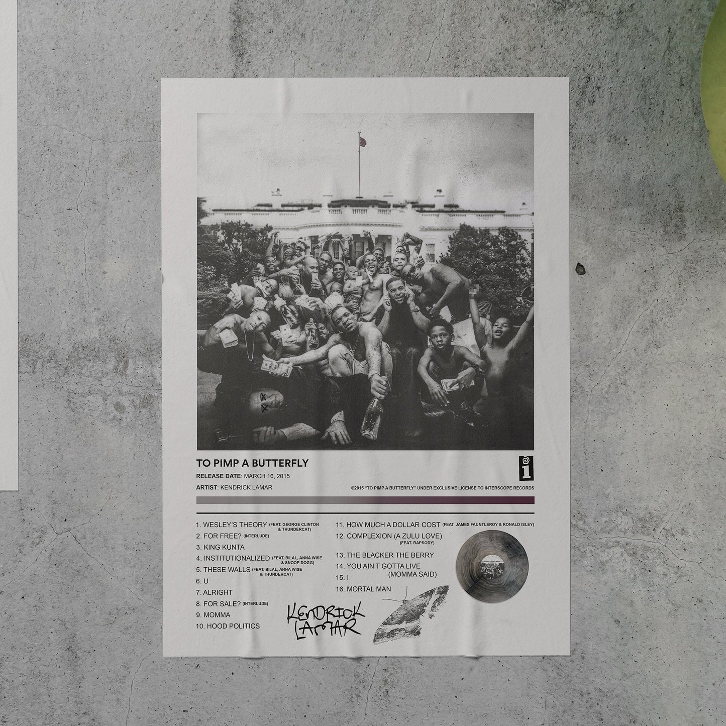 Kendrick Lamar TO PIMP A BUTTERFLY Album Poster