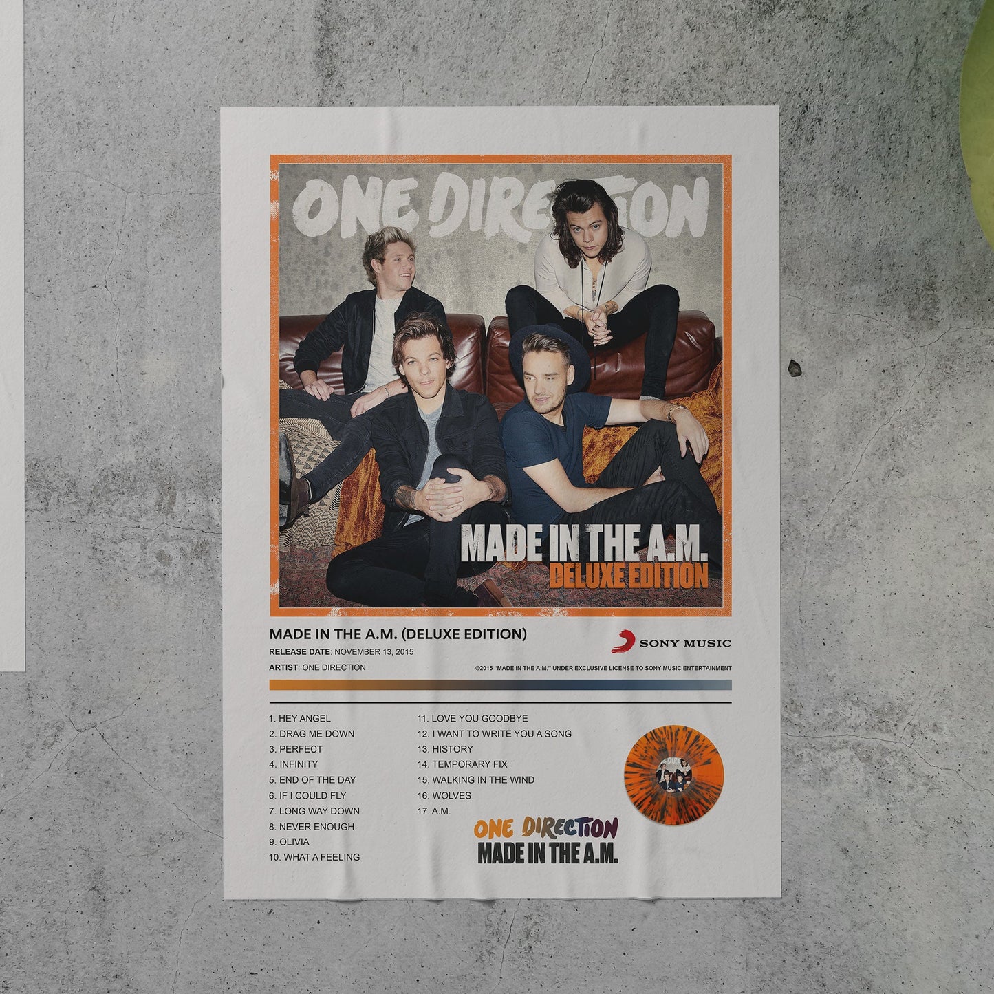 One Direction MADE IN THE A.M. Album Poster