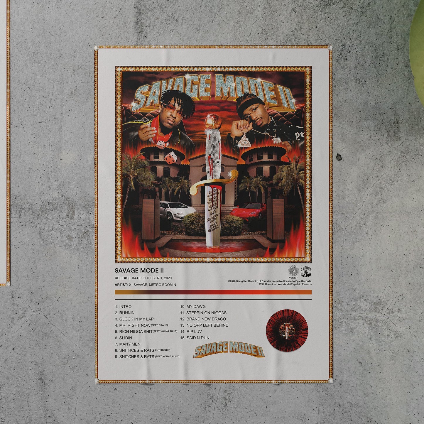 21 Savage & Metro Boomin SAVAGE MODE II Album Poster