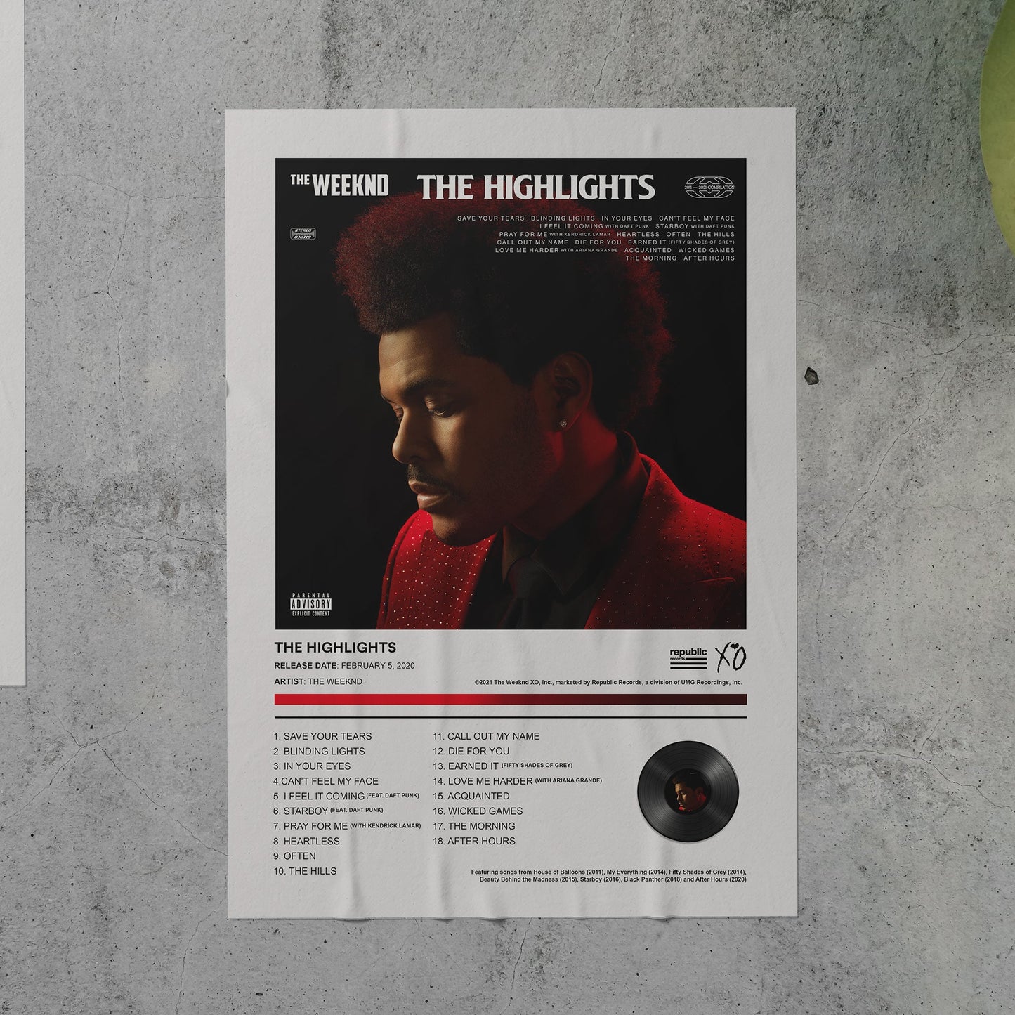 The Weeknd THE HIGHLIGHTS Album Poster