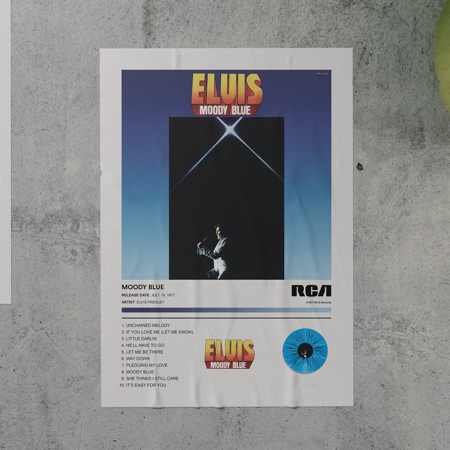 Elvis Presley MOODY BLUE Album Poster