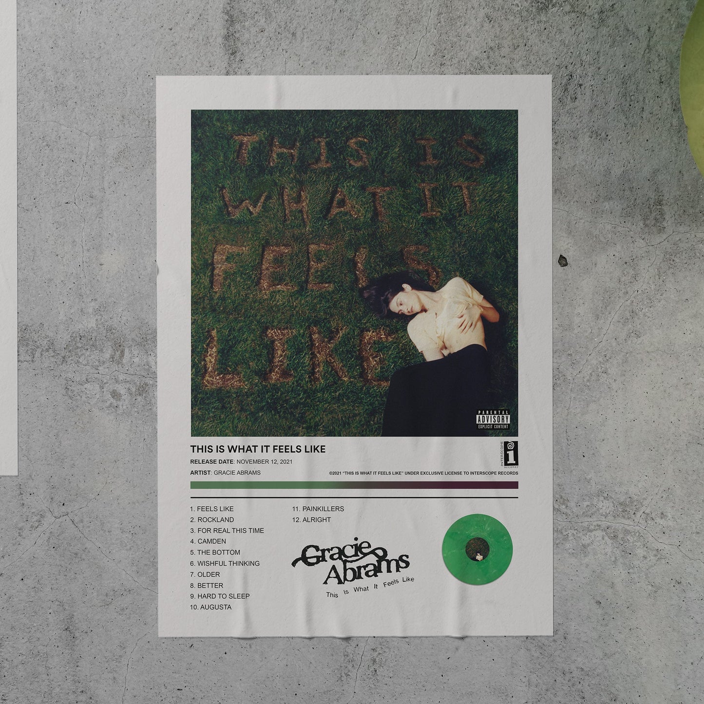 Gracie Abrams THIS IS WHAT IT FEELS LIKE Album Poster