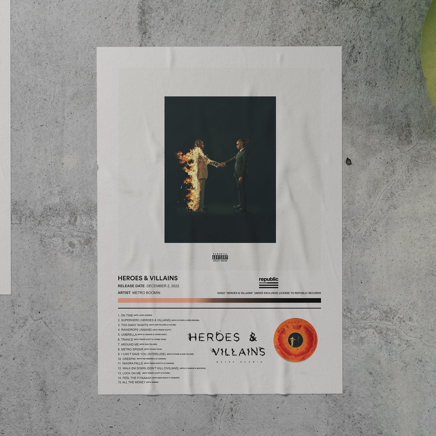 Metro Boomin HEROES & VILLAINS Album Poster