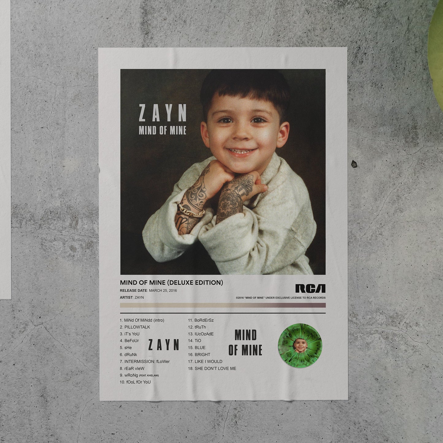ZAYN MIND OF MINE Album Poster