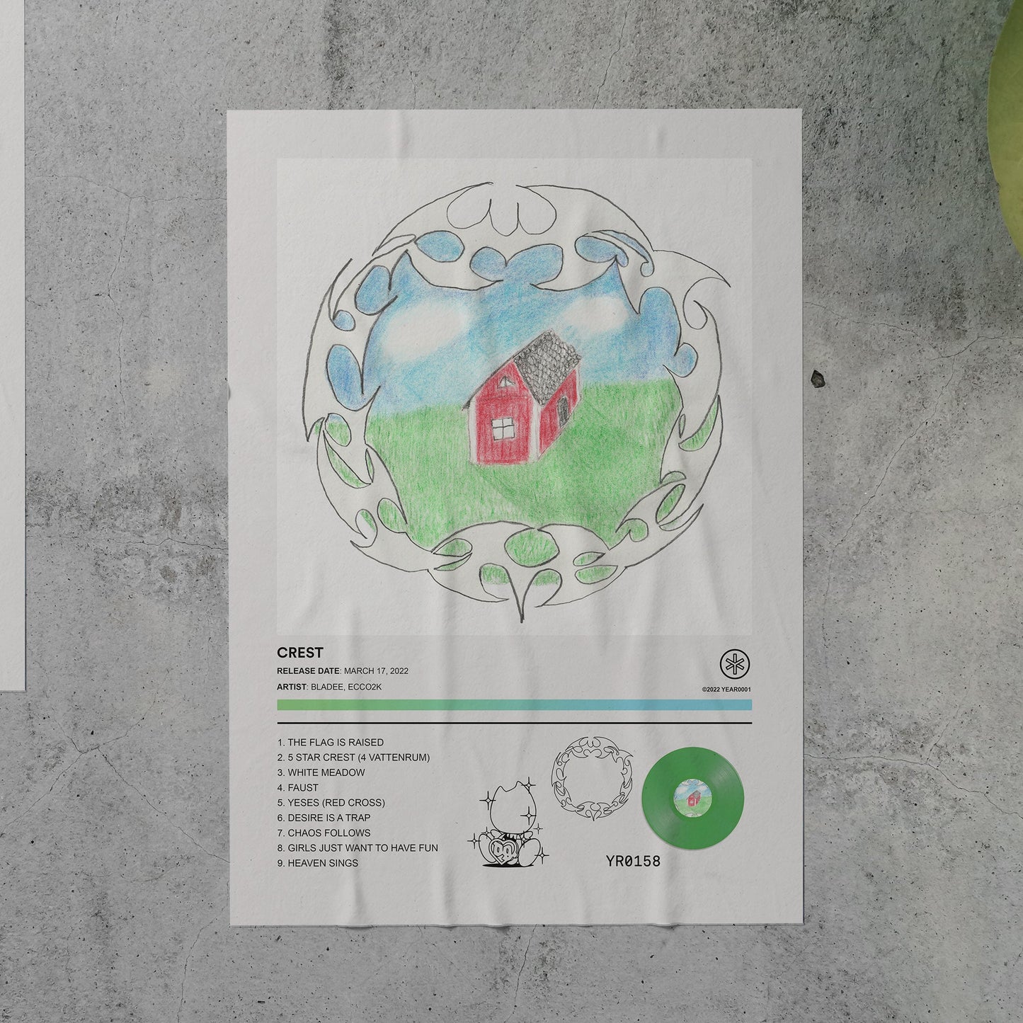 Bladee & Ecco2k CREST Album Poster