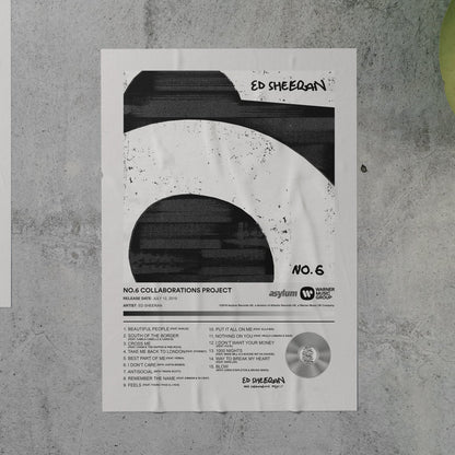 Ed Sheeran NO. 6 COLLABORATIONS PROJECT Album Poster