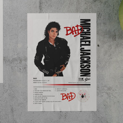 Michael Jackson BAD Album Poster