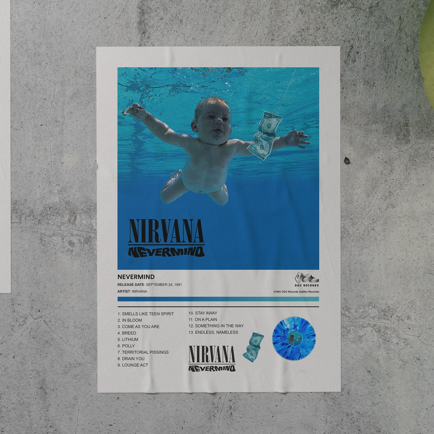 Nirvana NEVERMIND Album Poster