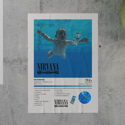 Nirvana NEVERMIND Album Poster