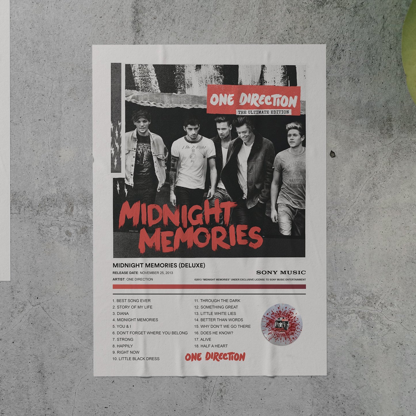 One Direction MIDNIGHT MEMORIES Album Poster