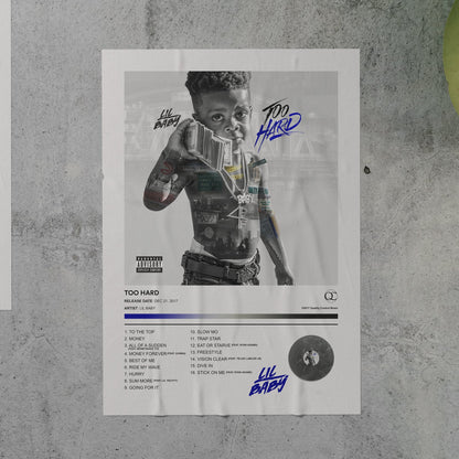 Lil Baby TOO HARD Album Poster