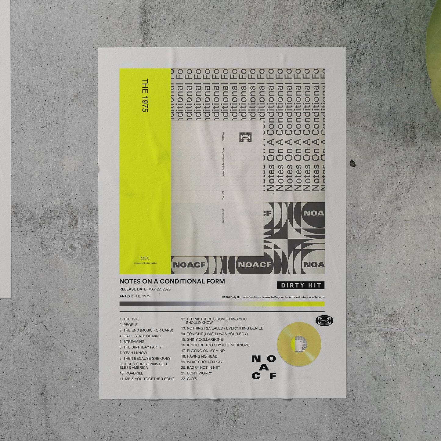 The 1975 NOTES ON A CONDITIONAL FORM Album Poster