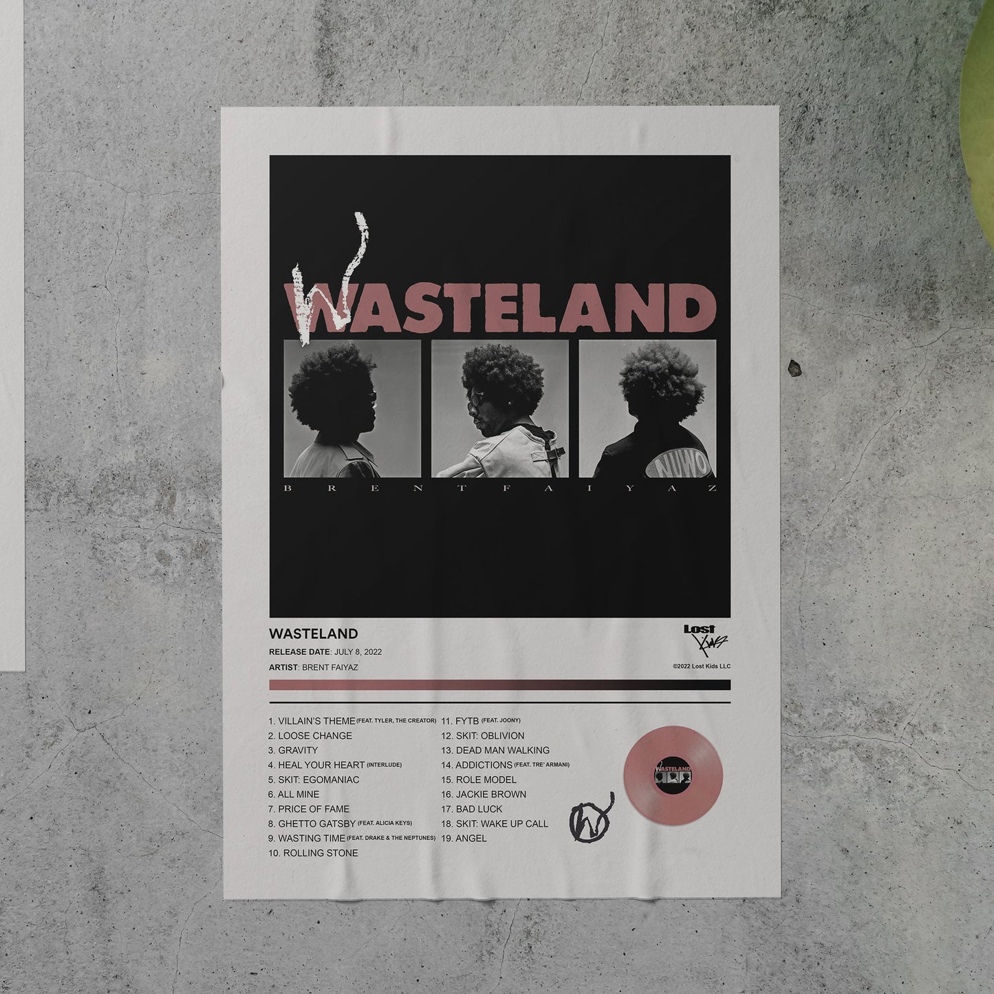Brent Faiyaz WASTELAND Album Poster