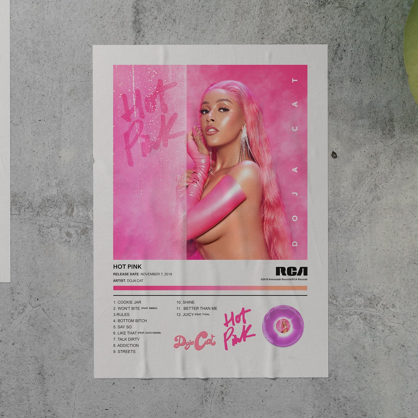 Doja Cat HOT PINK Album Poster
