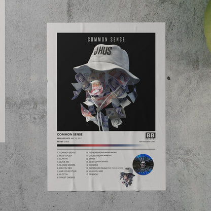 J Hus COMMON SENSE Album Poster