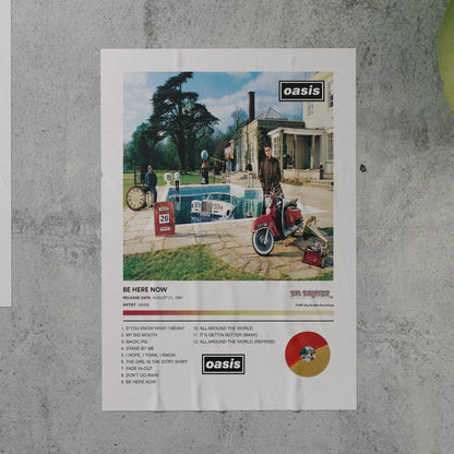 Oasis BE HERE NOW Album Poster