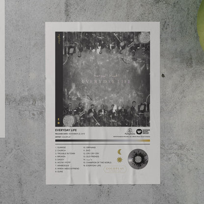 Coldplay EVERYDAY LIFE Album Poster