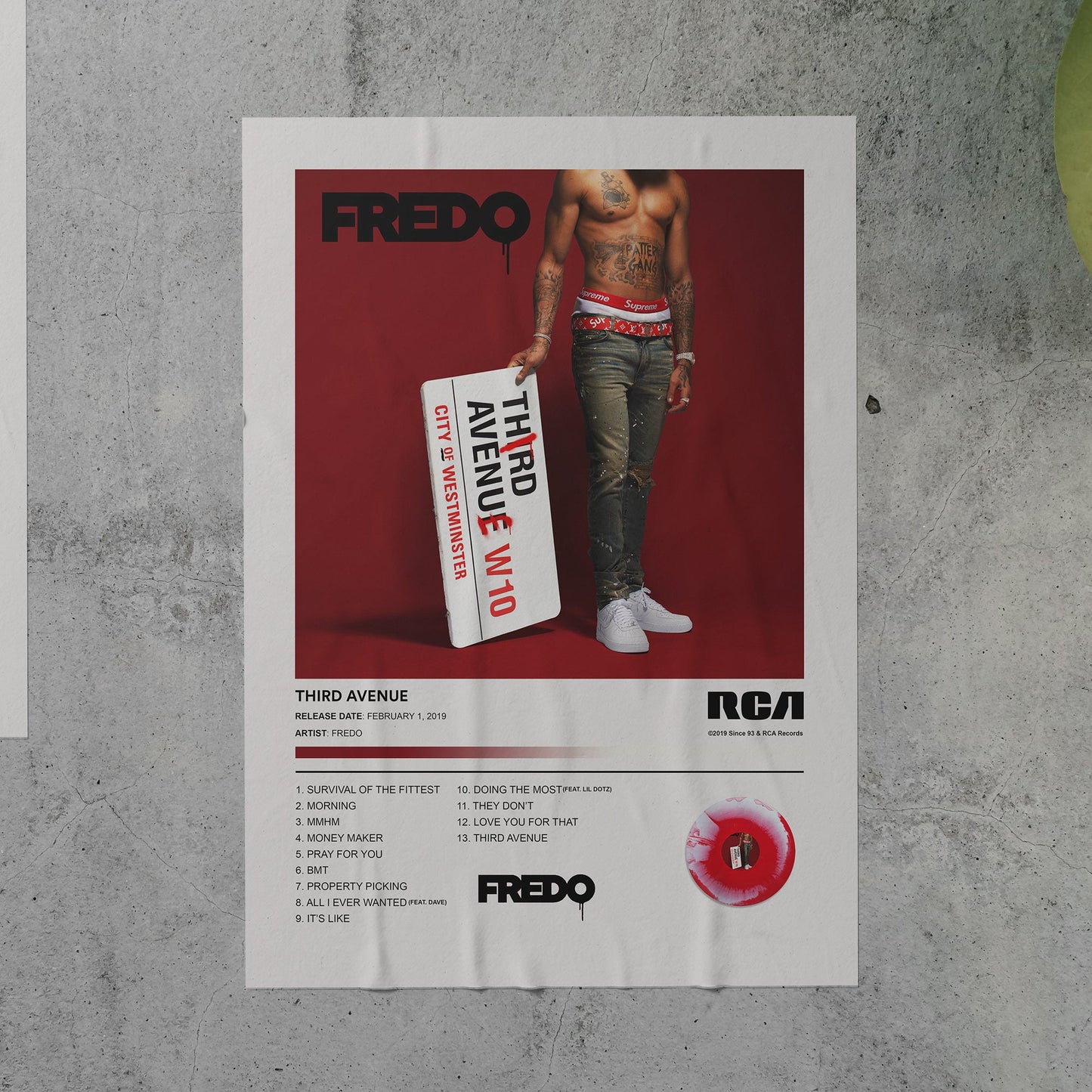 Fredo THIRD AVENUE Album Poster