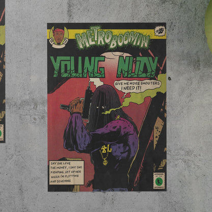 Metro Boomin HEROES & VILLAINS (Young Nudy) Poster