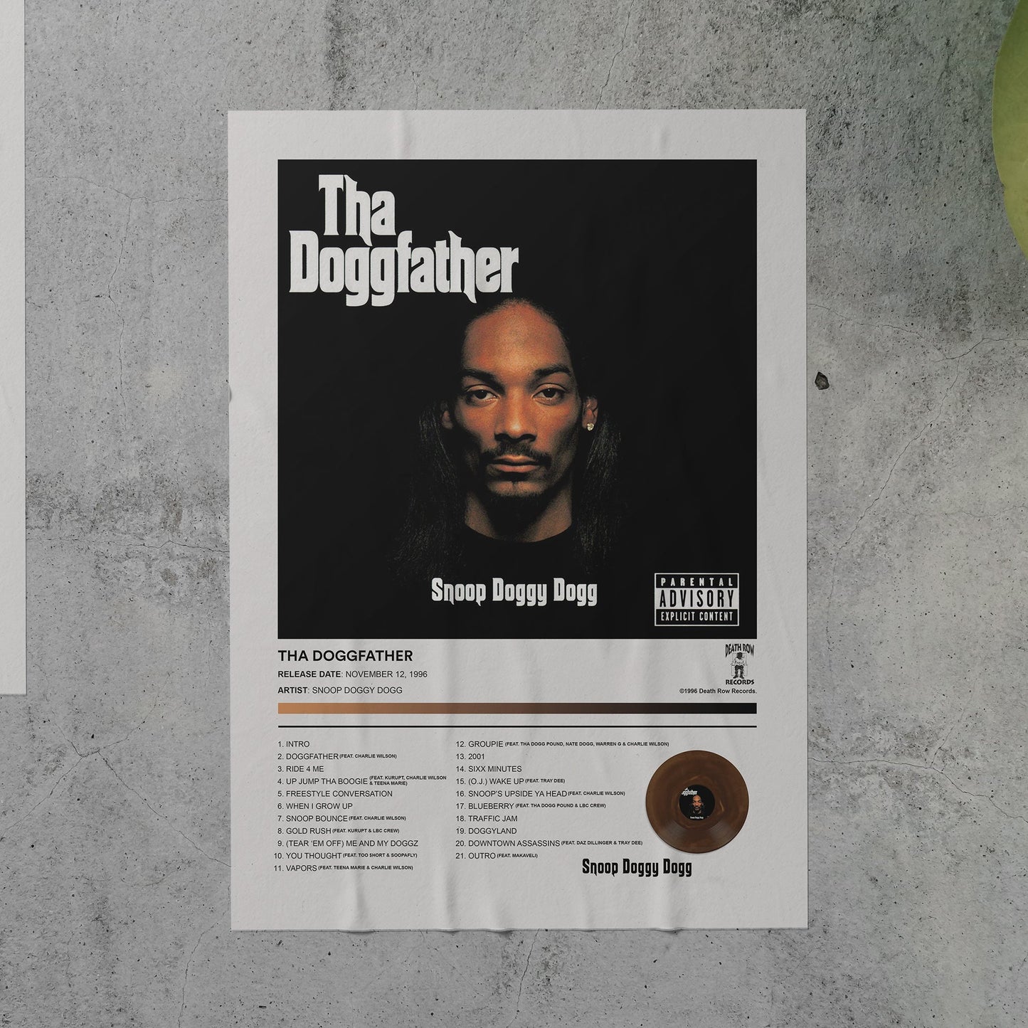Snoop Dogg THA DOGGFATHER Album Poster