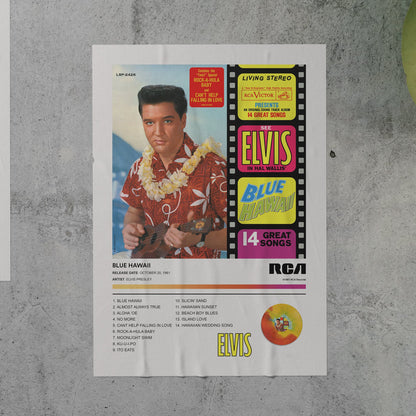 Elvis Presley BLUE HAWAII Album Poster