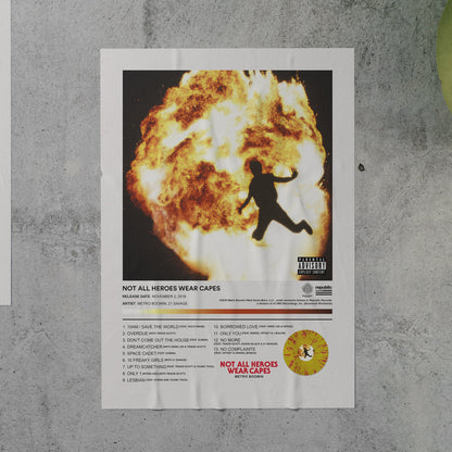 Metro Boomin & 21 Savage NOT ALL HEROES WEAR CAPES Album Poster