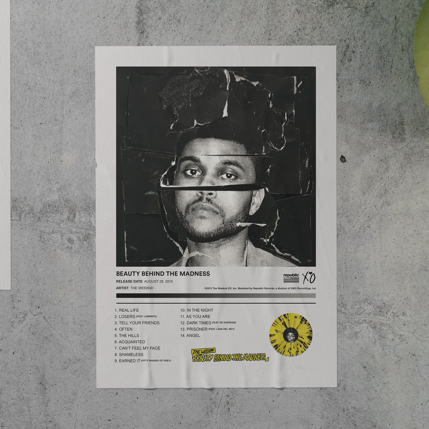 The Weeknd BEAUTY BEHIND THE MADNESS Album Poster