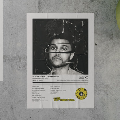 The Weeknd BEAUTY BEHIND THE MADNESS Album Poster
