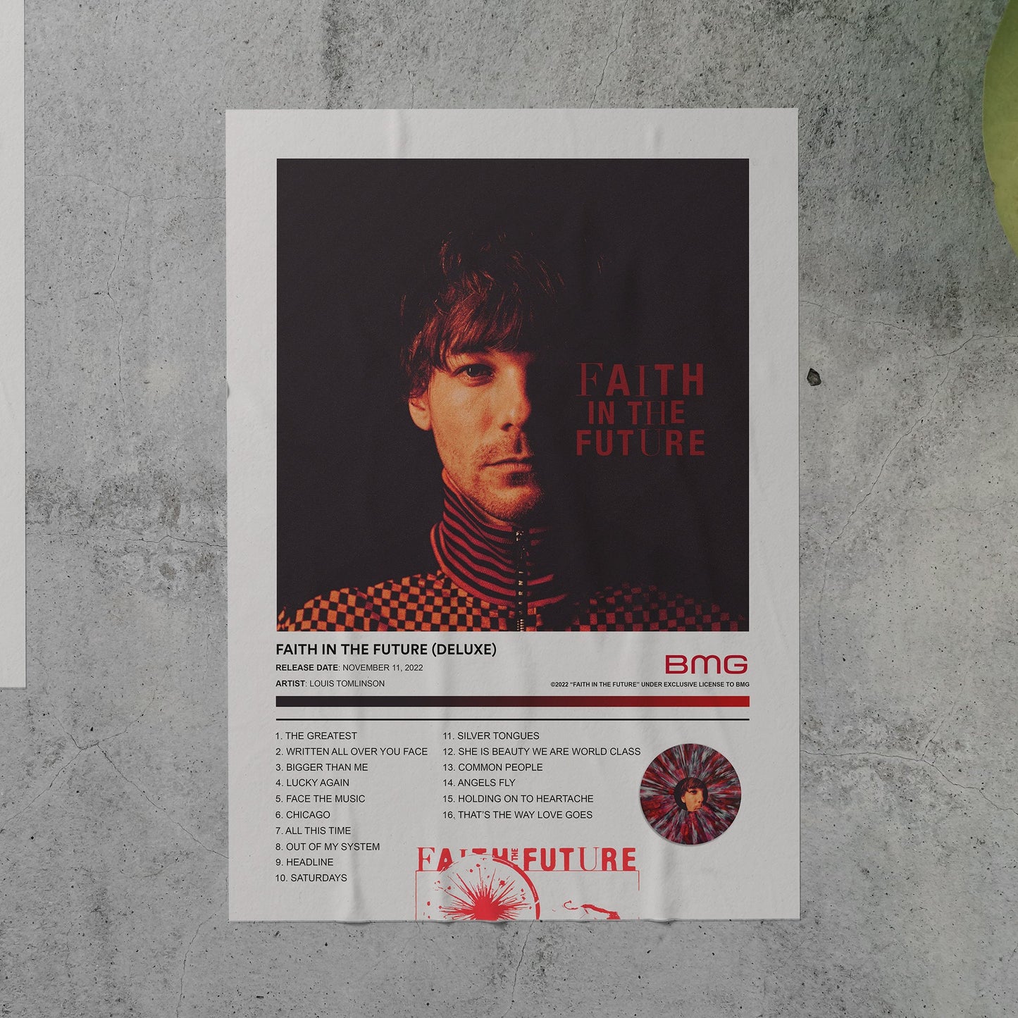 Louis Tomlinson FAITH IN THE FUTURE Album Poster