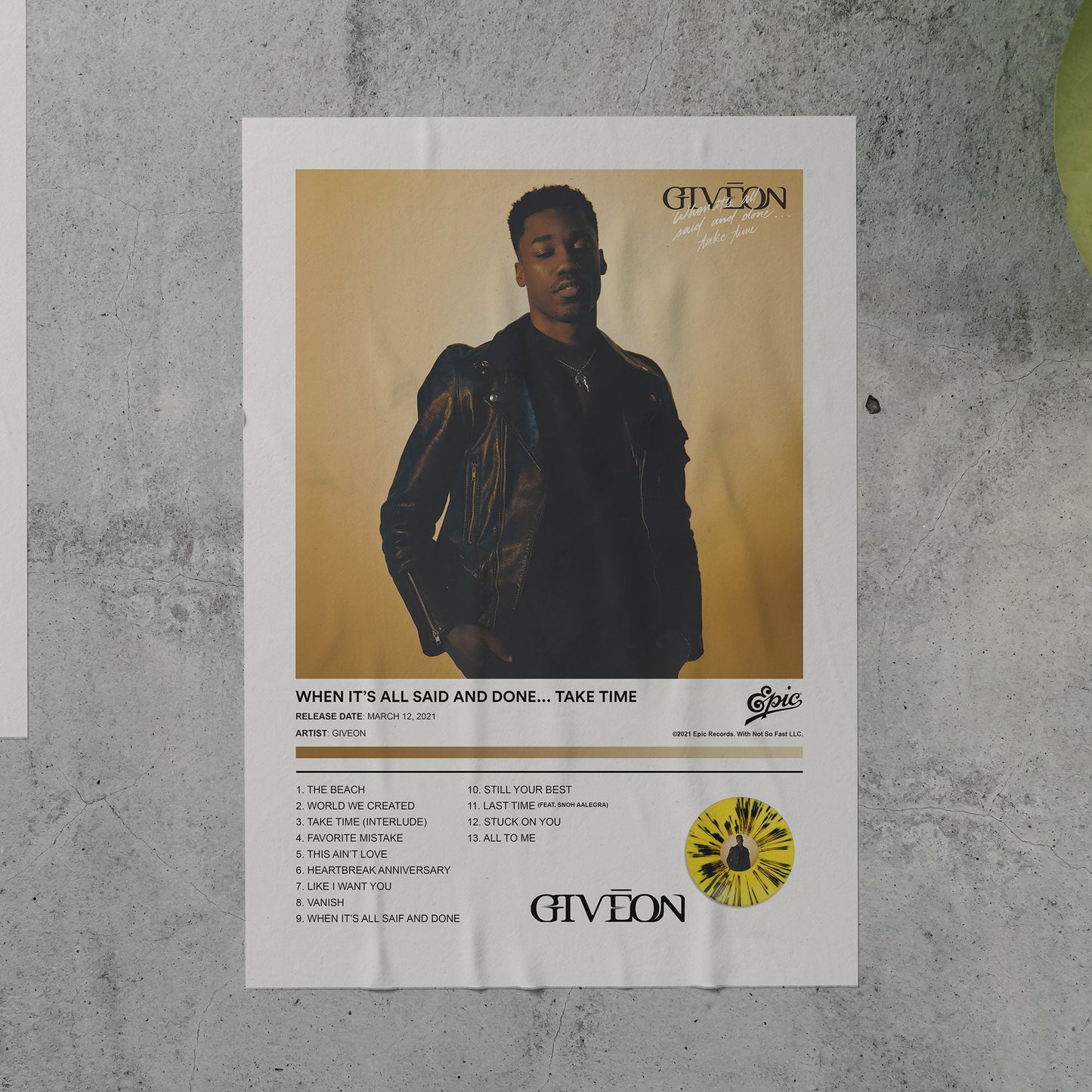 Giveon WHEN IT'S ALL SAID AND DONE Album Poster