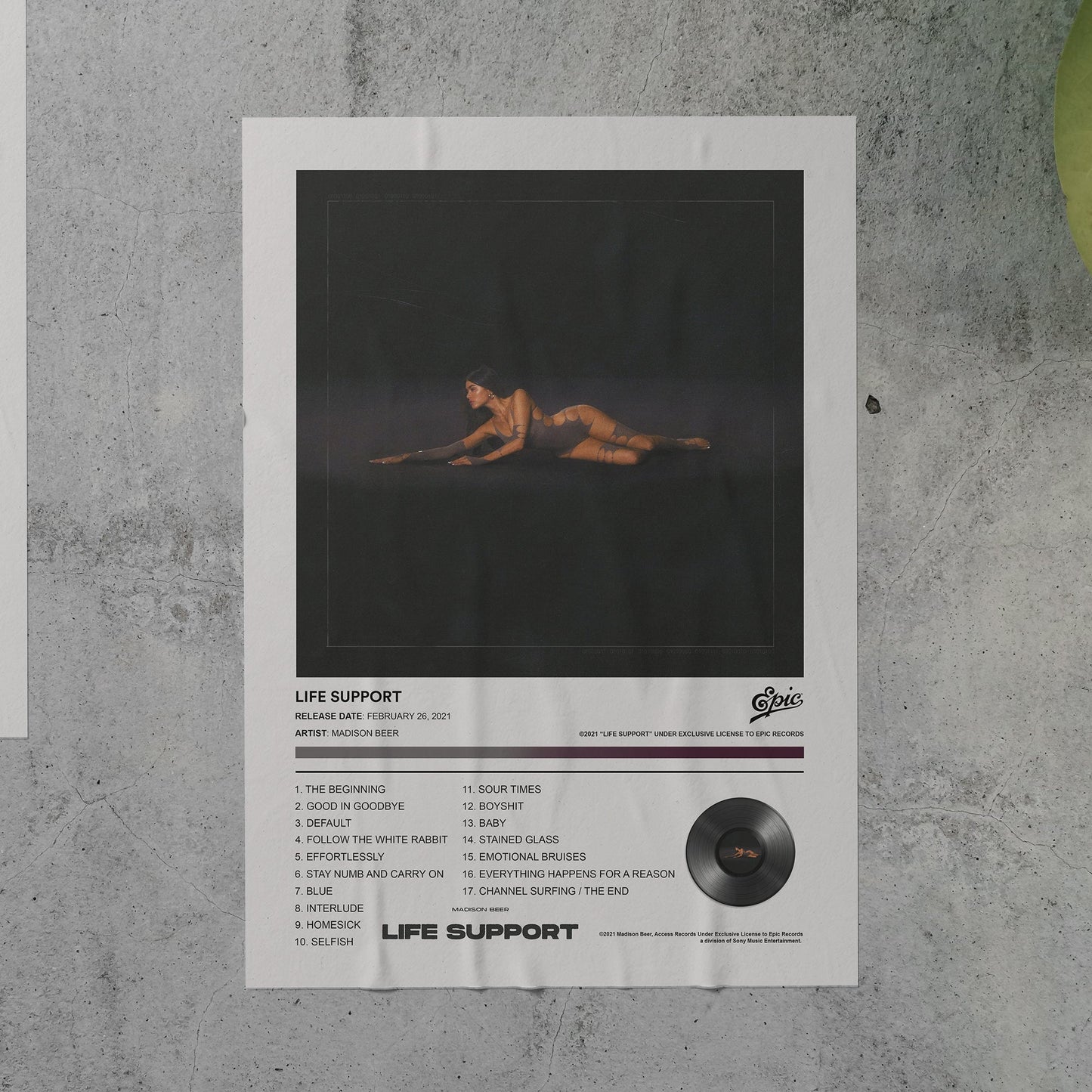 Madison Beer LIFE SUPPORT Album Poster