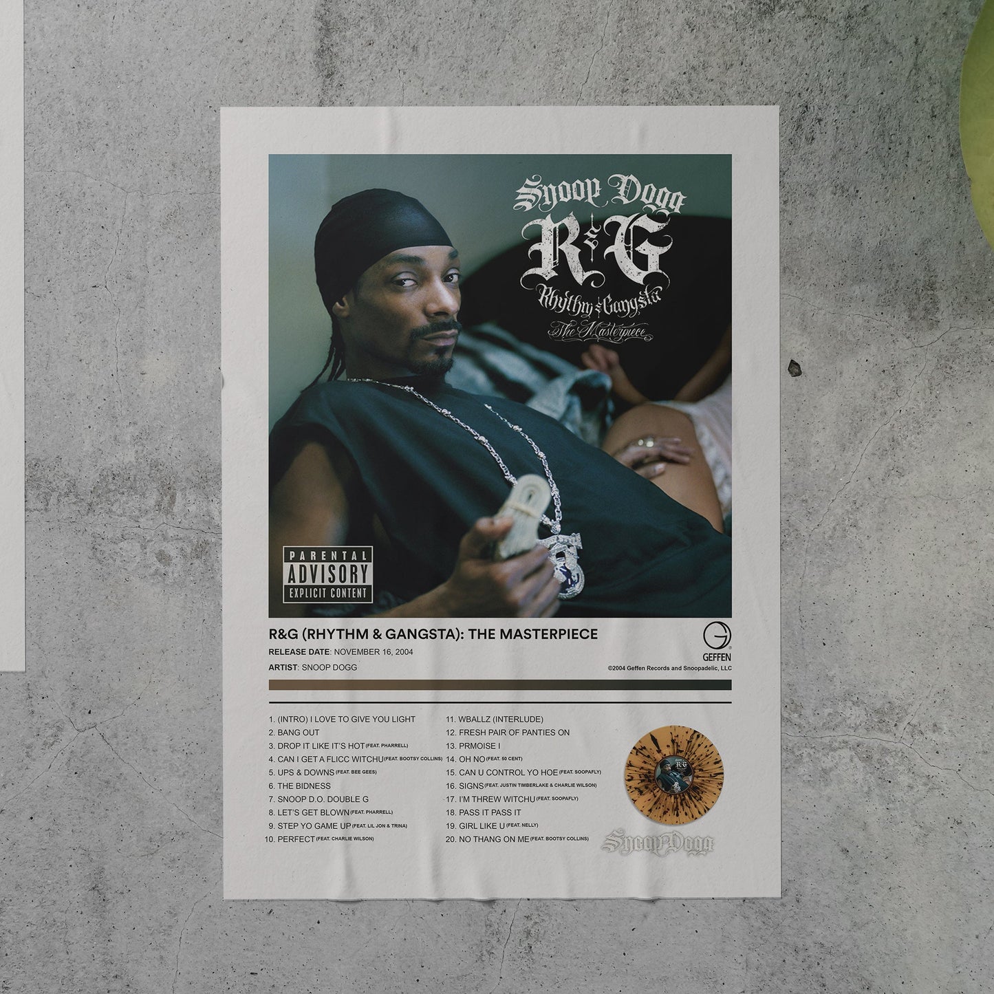 Snoop Dogg R&G (RHYTHM & GANGSTA) Album Poster