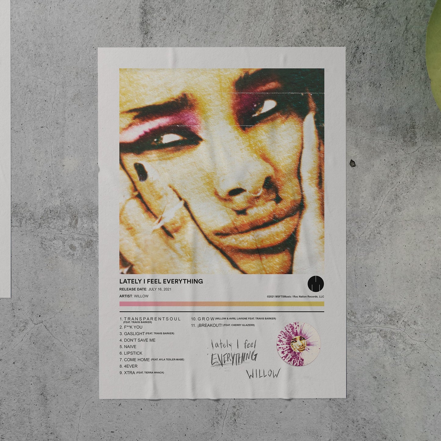 Willow LATELY I FEEL EVERYTHING Album Poster