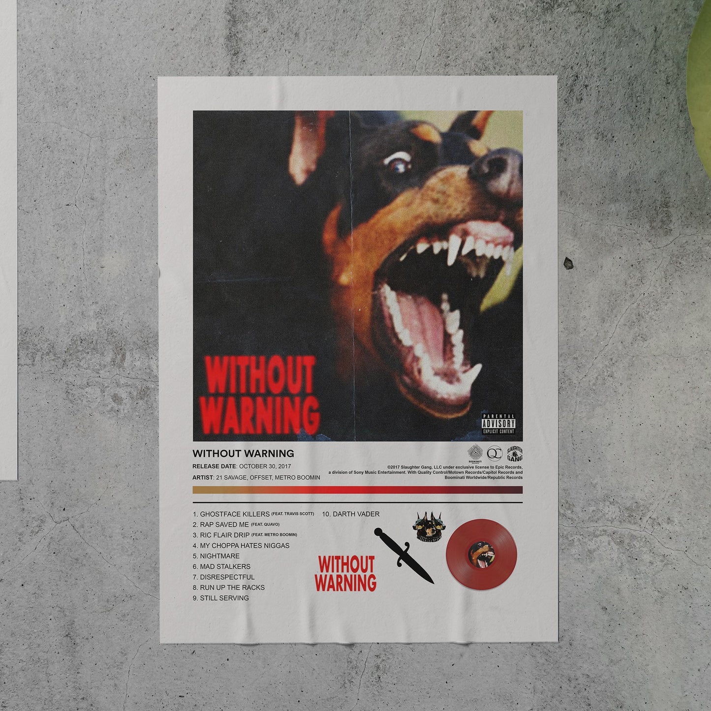 21 Savage, Offset & Metro Boomin WITHOUT WARNING Album Poster