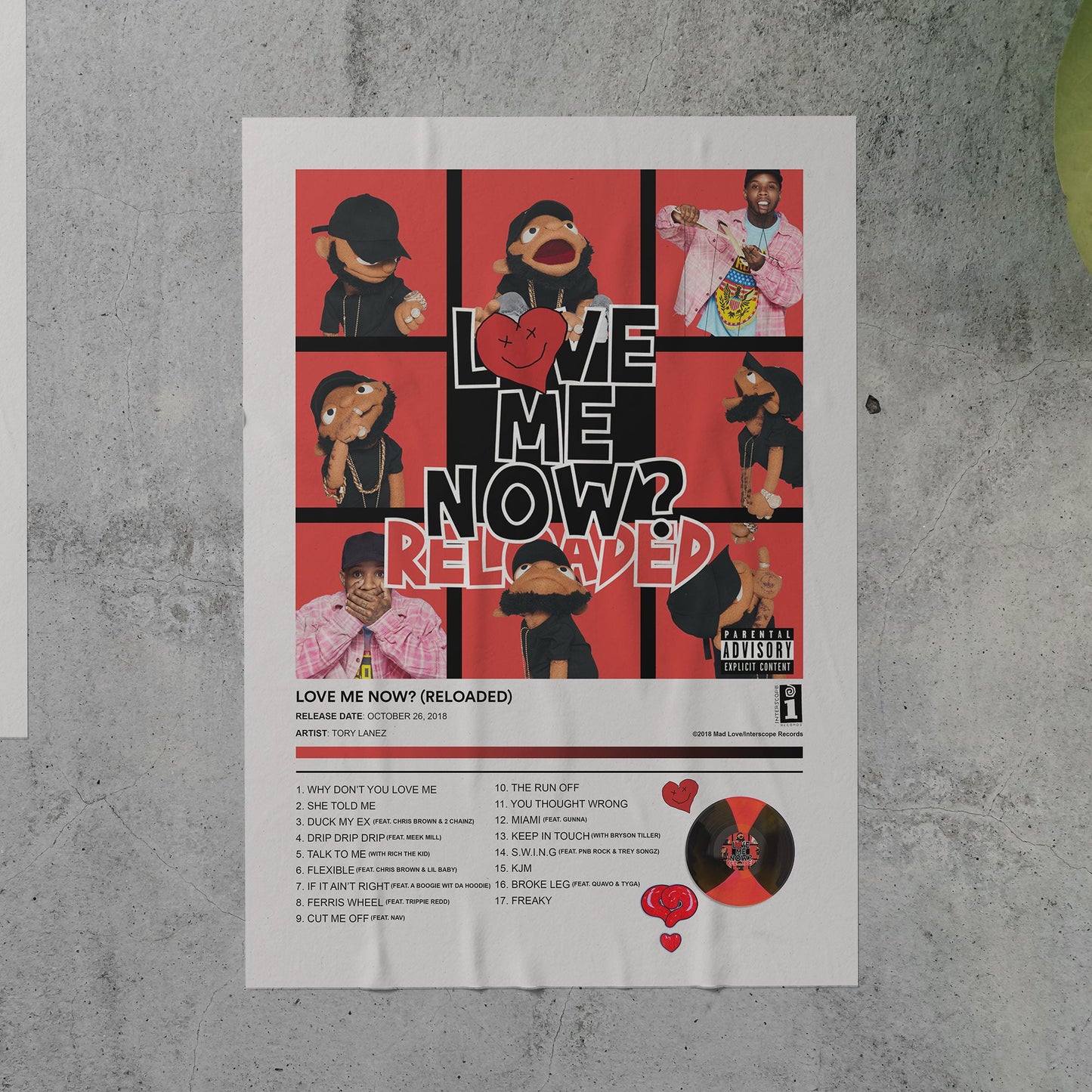 Tory Lanez LOVE ME NOW? (RELOADED) Album Poster