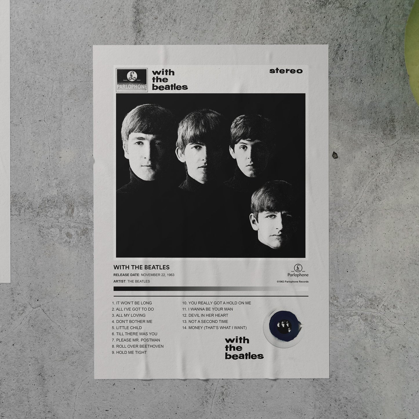 The Beatles WITH THE BEATLES Album Poster