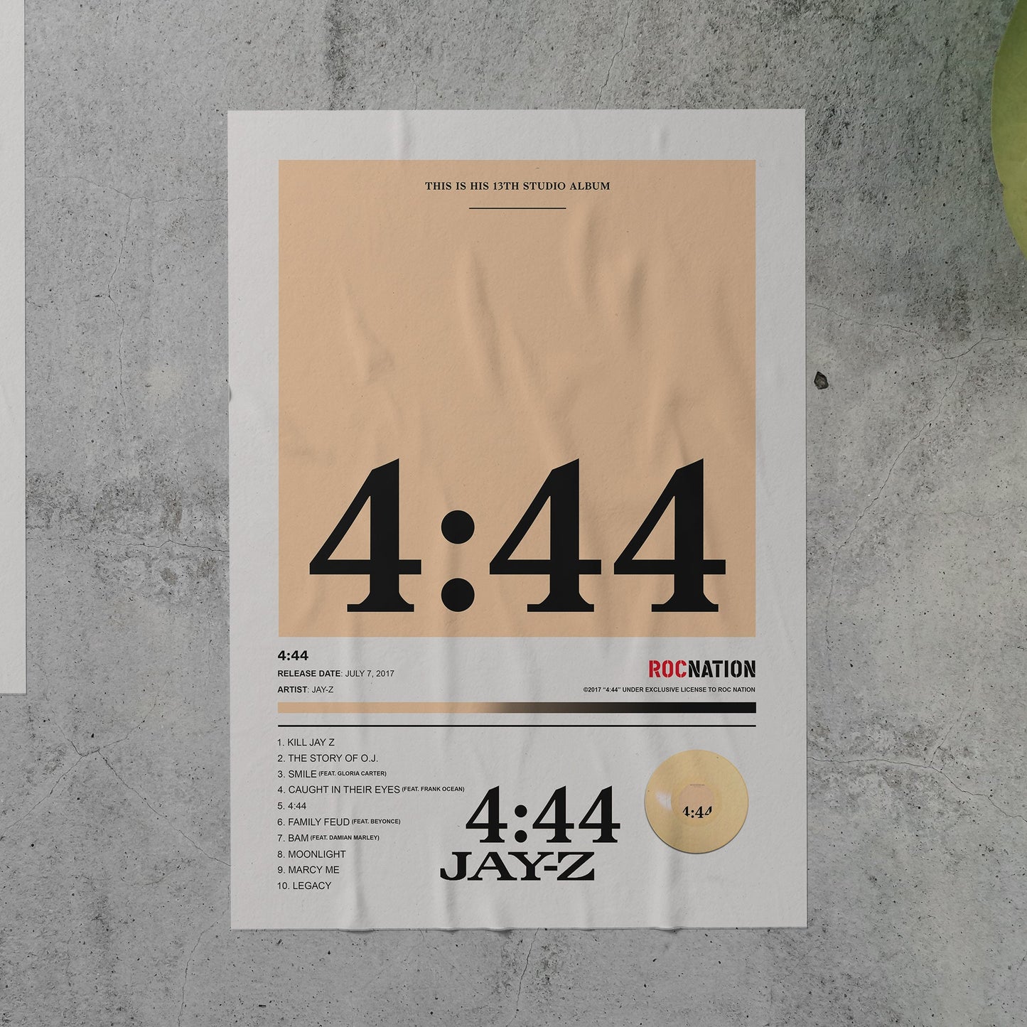 JAY-Z 4:44 Album Poster